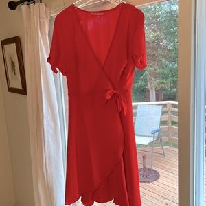 Plus Size Red Coffee Break Wrap Dress Lulu’s 0X Blush Mark